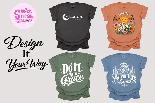 Create Your Own Vintage-Style T-Shirt | Custom Comfort Colors® 1717 Adult Tee | Upload Your Design, Logo, Photo or Text