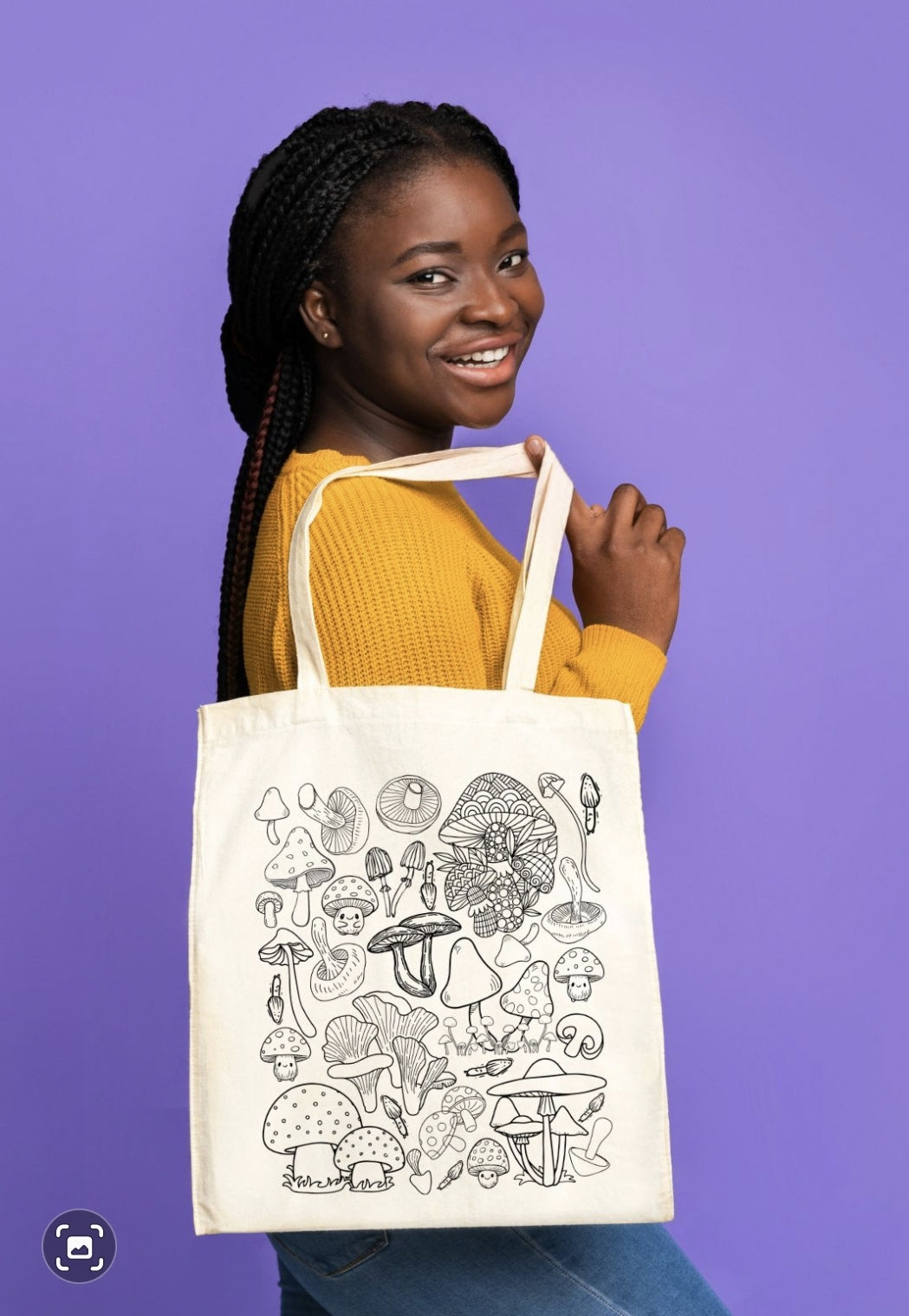 Mushroom Doodle Tote