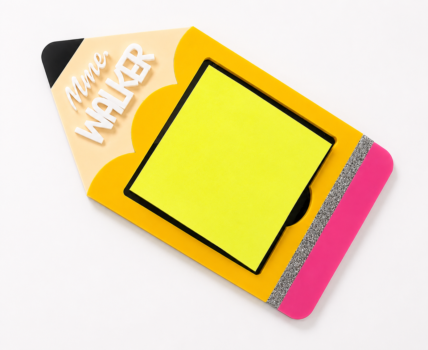 Personalized Pencil Sticky Note Holder – Acrylic Teacher Desk Accessory