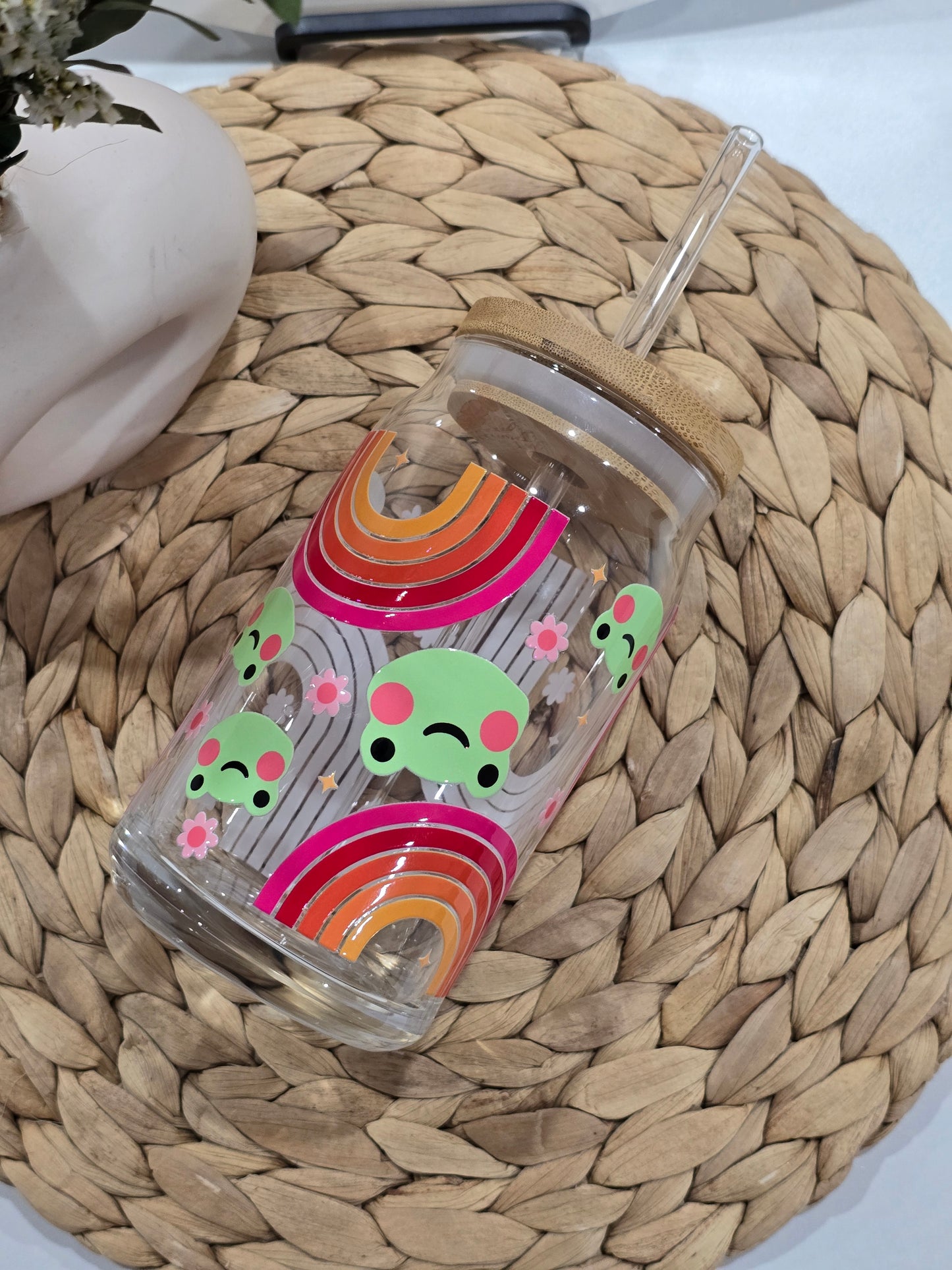 Groovy Frog Glass Cup