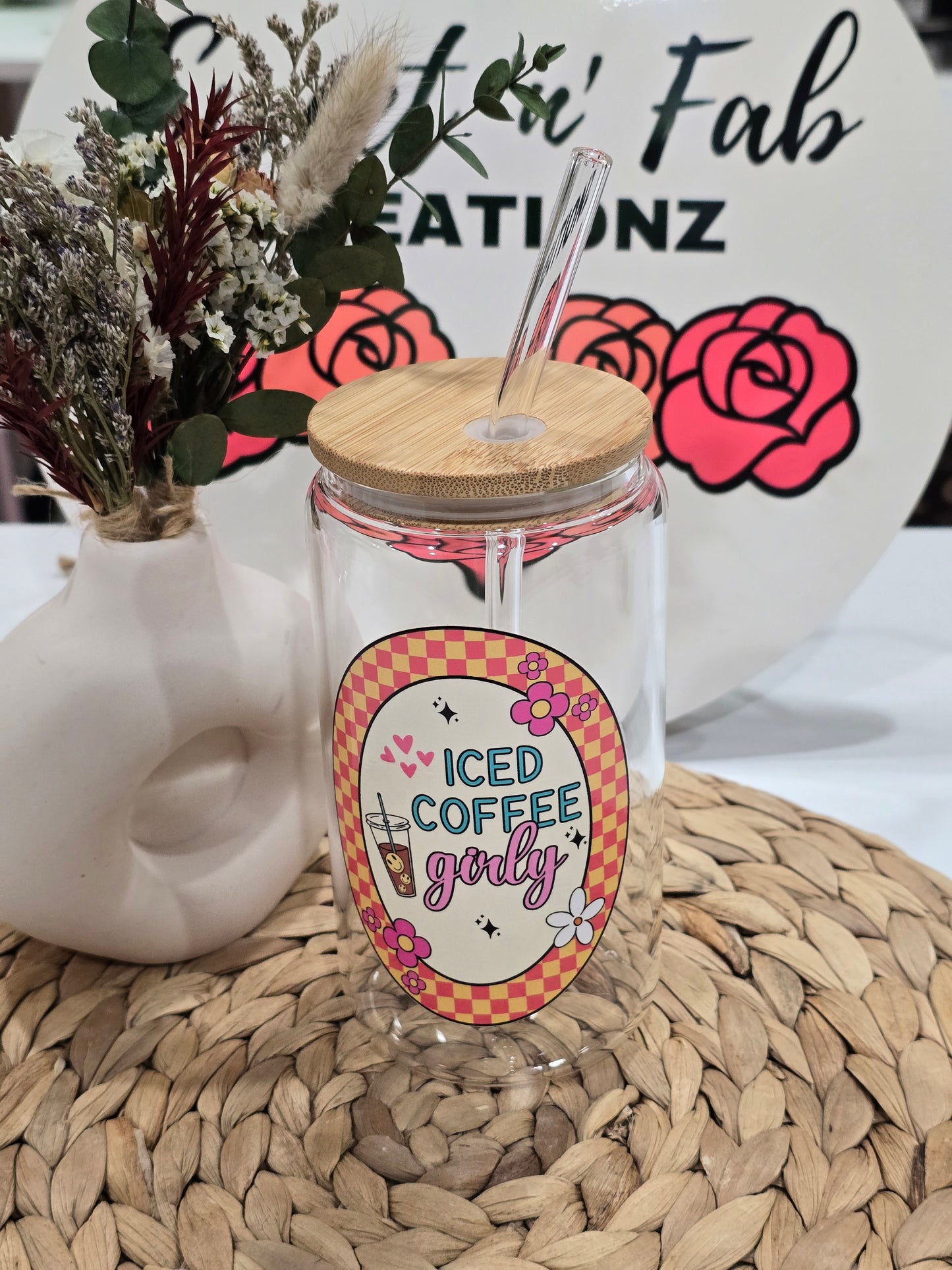 Iced Coffee Girly Glass Cup