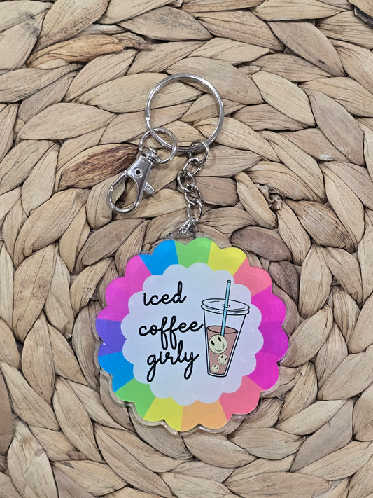 Iced Coffee Girly Keychain