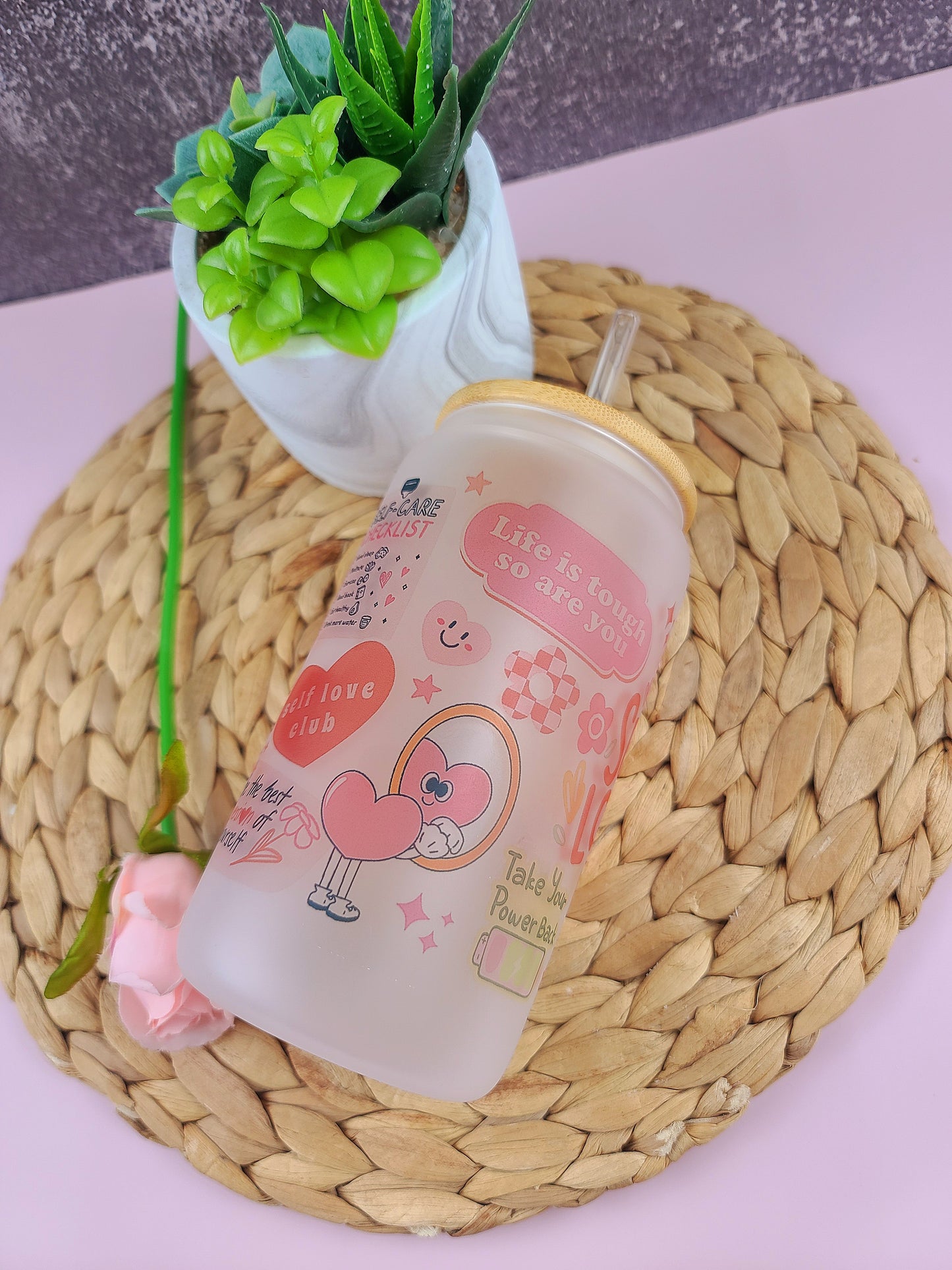 Self Love Glass Cup